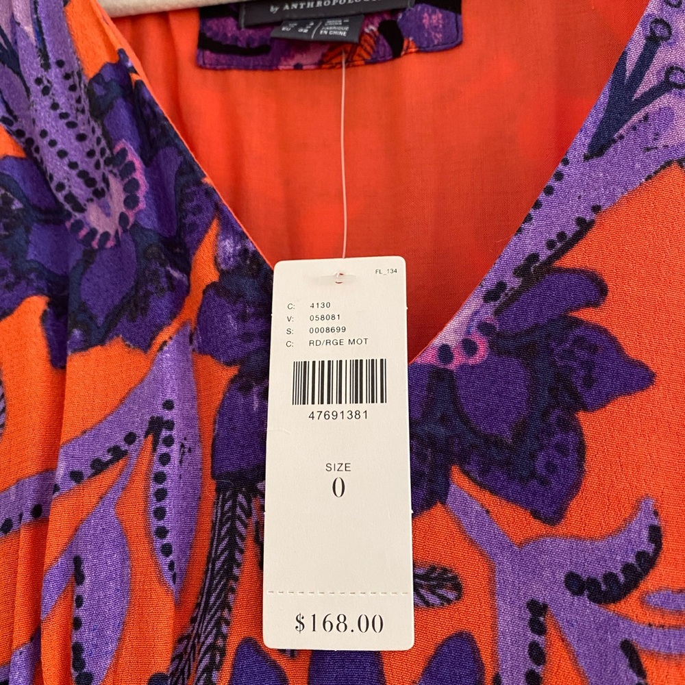 NWT Anthro Maxi Dress sz 0 - Picture 3 of 8